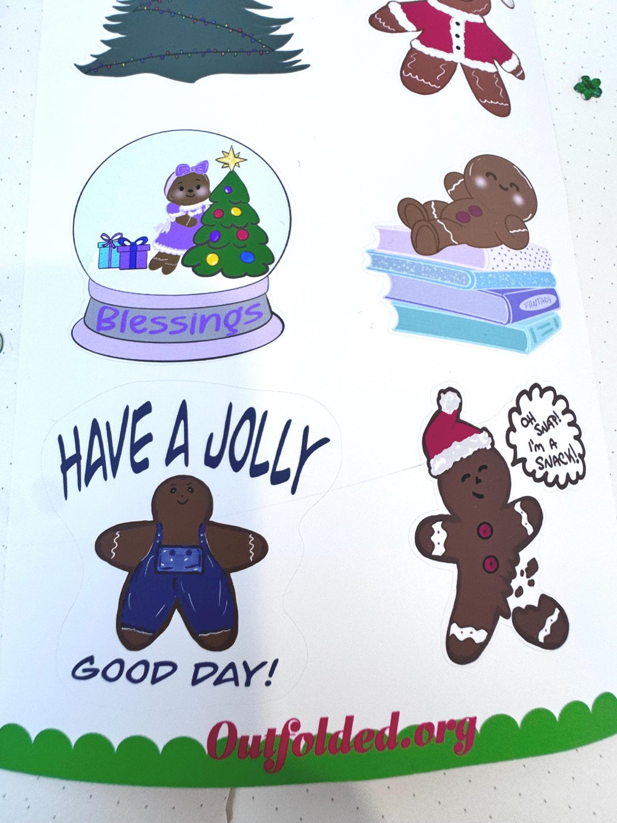 Winter Season Holiday Planner Stickers Featuring Gingerbread Men and Women- Sticker Sheet