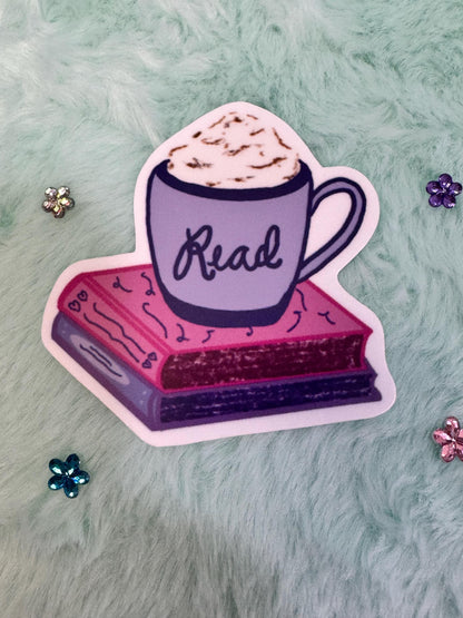 Read a Latte Sticker | Books & Coffee Vinyl Decal