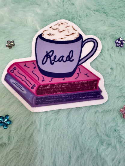 Read a Latte Sticker | Books & Coffee Vinyl Decal