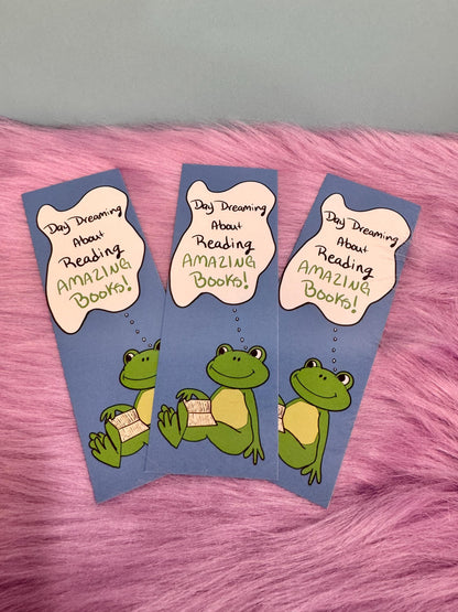 Frog Bookmark | Book Lover & Dreamer | Laminated 2 × 6