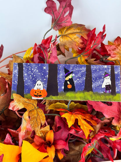 Halloween Bookmark | Trick-or-Treaters | Laminated 2 × 6