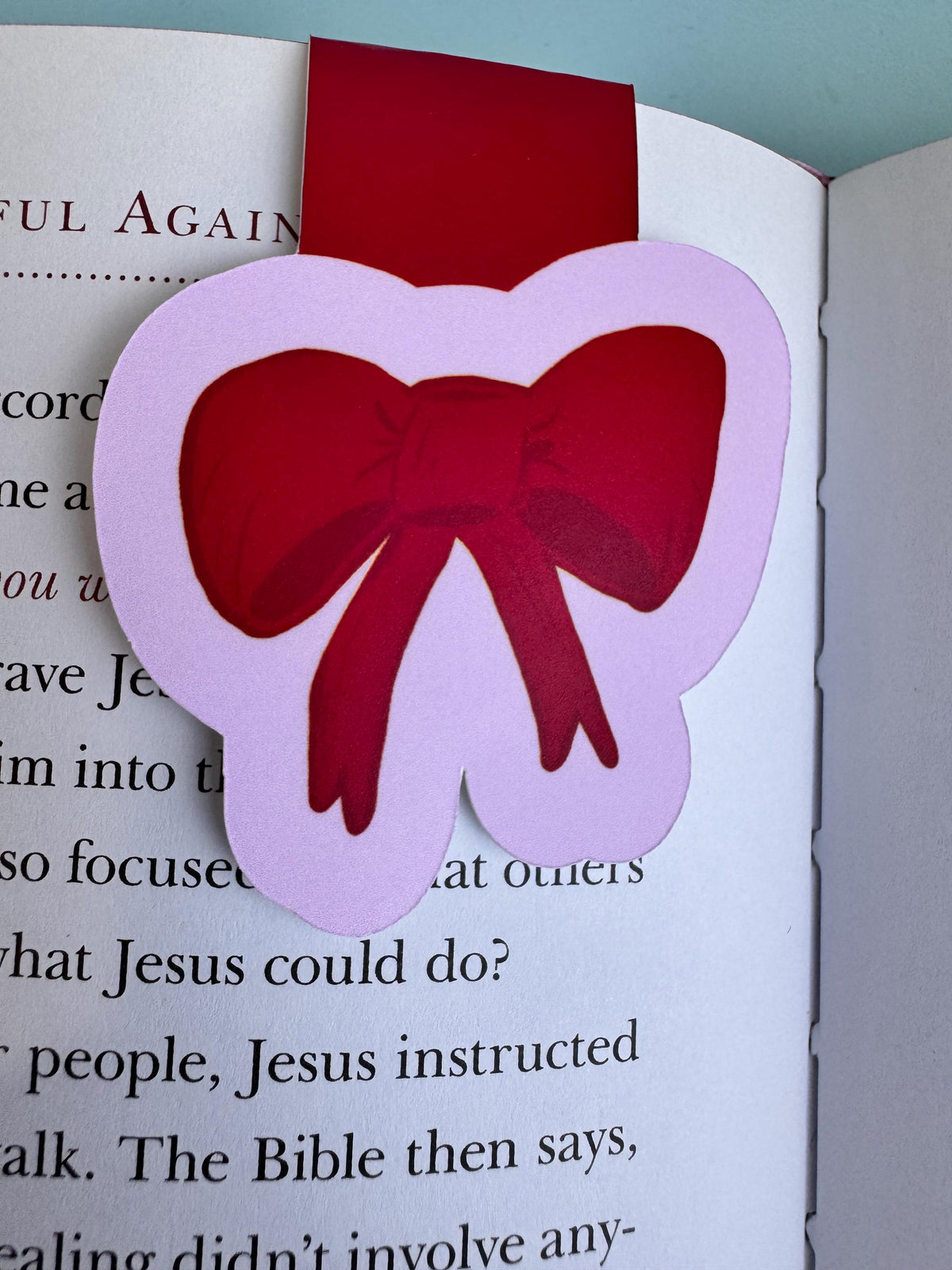 Red Bow Magnetic Bookmark