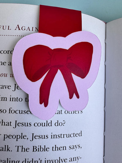Red Bow Magnetic Bookmark