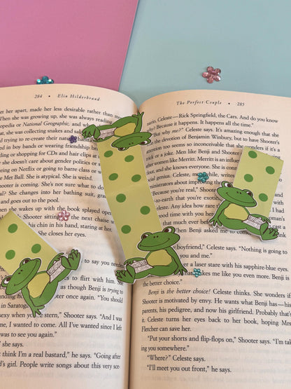 Mr. Downtime Reading Frog Magnetic Bookmark