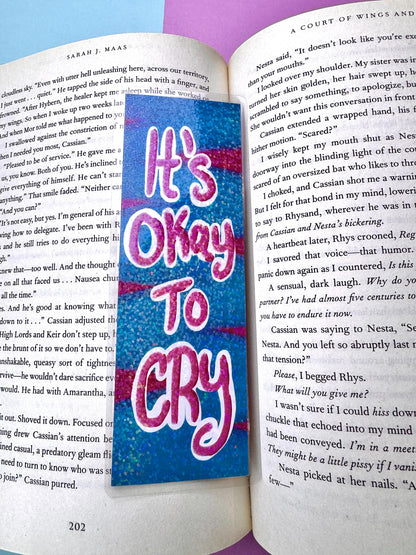 It's Okay To Cry Bookmark For Readers- Holographic Bookmark