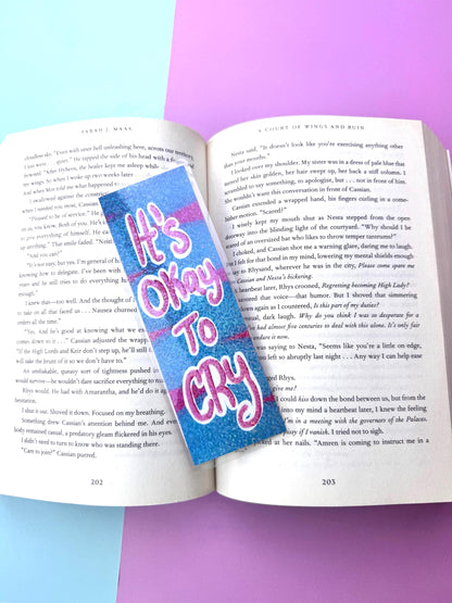 It's Okay To Cry Bookmark For Readers- Holographic Bookmark