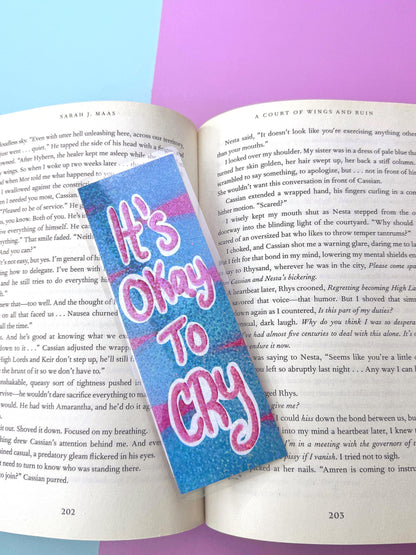 It's Okay To Cry Bookmark For Readers- Holographic Bookmark