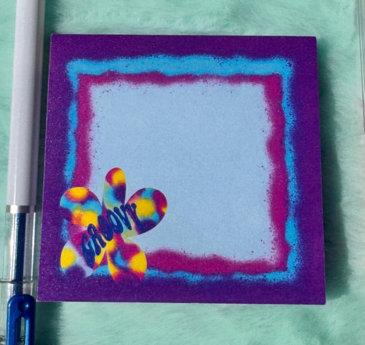 Groovy Sticky Note Pad, 3x3 Reminder Pad, Notepad
