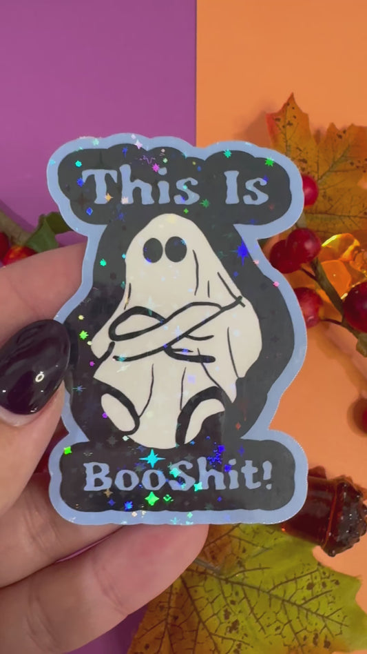 This Is Booshit Angry Ghost Halloween Die Cut Sticker