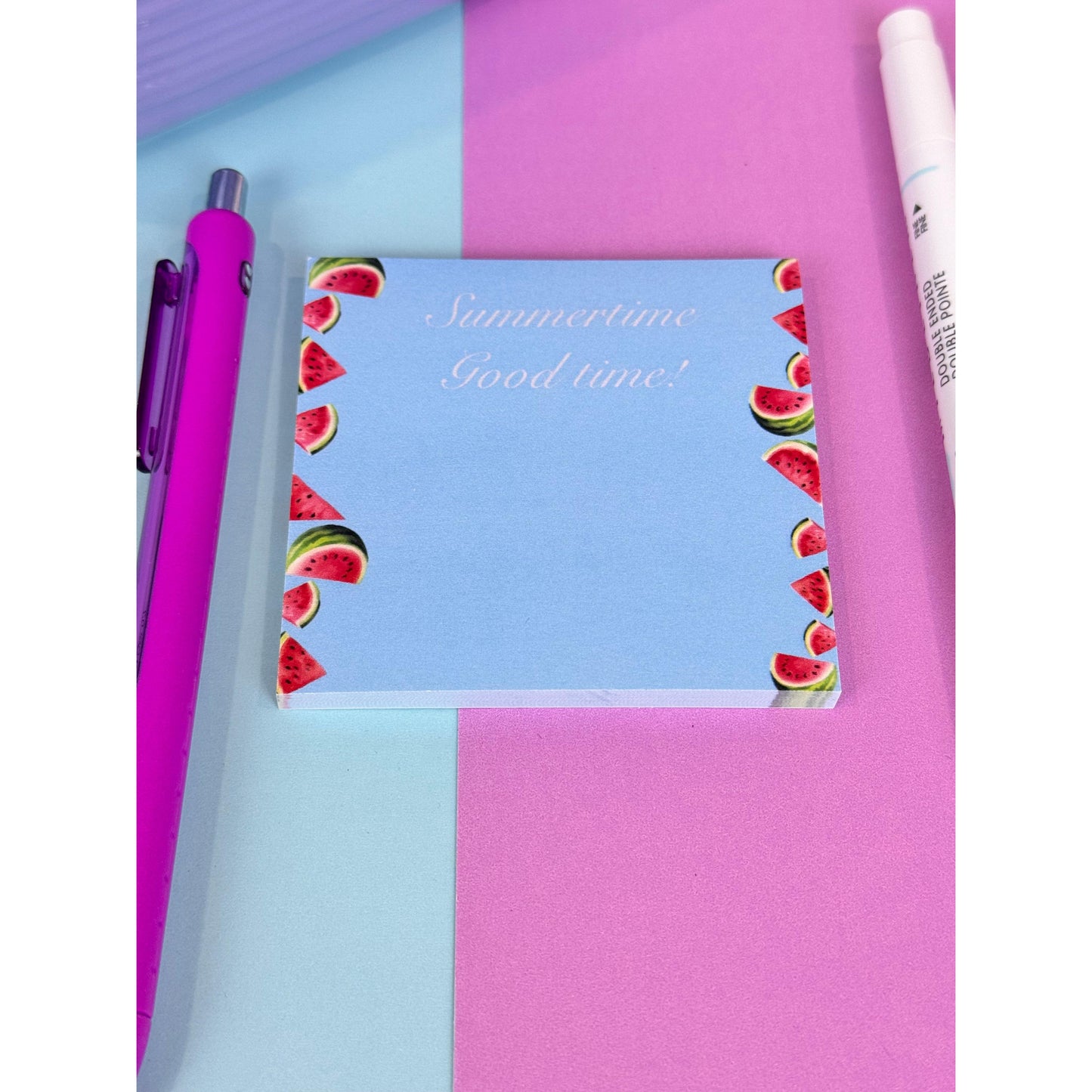Watermelon Summertime Good Time Sticky Notes- 3x3 Notepad 50 Pages